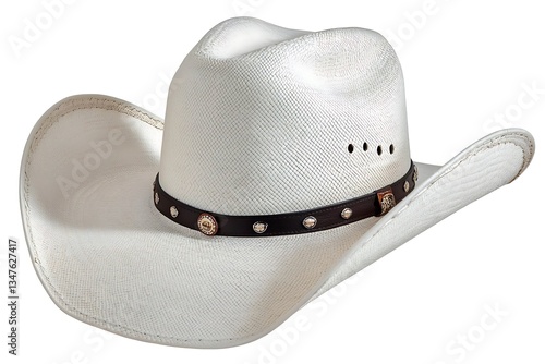 White Cowboy Hat for Studio Shot, Western Wear.