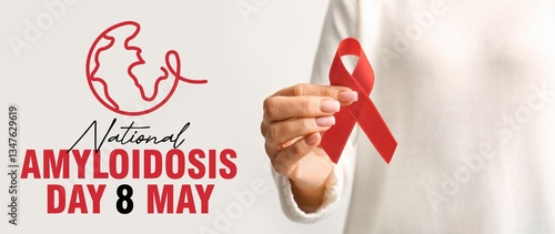 Woman with awareness ribbon...
