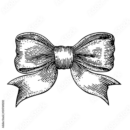 Elegant hand-drawn vintage bow illustration perfect for tattoo and design enthusiasts seeking a unique and timeless touch