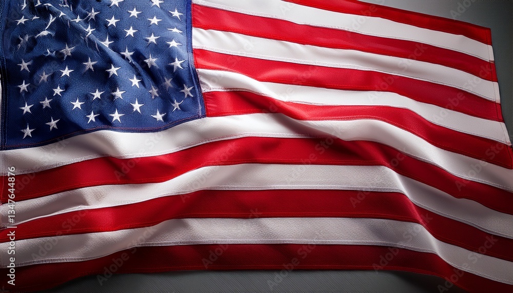 Fototapeta premium american flag on grey