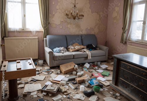 Neglected Apartment in Decay – A Symbol of Poverty and Social Struggles