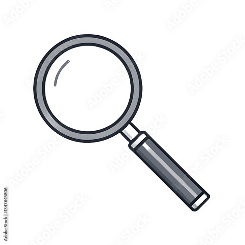 Wallpaper Mural Unveiling hidden truths, a magnifying glass ready to explore mysteries with clean lines and simple grayscale design. Torontodigital.ca