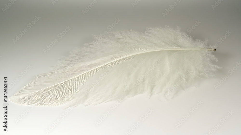 Obraz premium White Feather for Studio Shot, Soft Background.