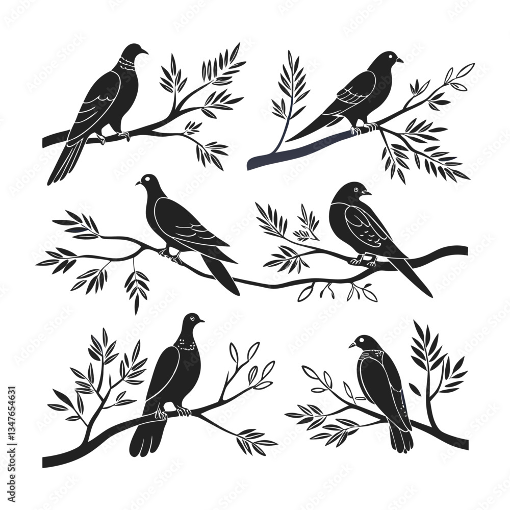 Obraz premium Bird silhouette bundle vector design
