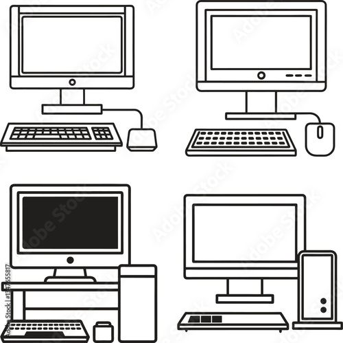 vector computer icon set
