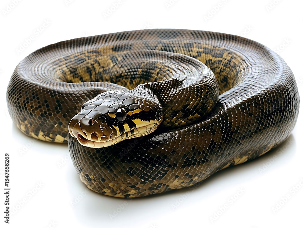 Snake curled up on white background Snake curled up on white background