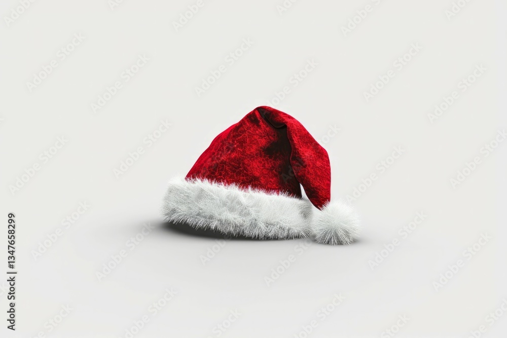 Red santa hat on white background. AI generated Red santa hat on white background. AI generated