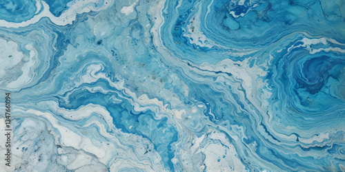 Blue ocean wave background. Blue and white water ocean background. Wavy line background. Hand drawn watercolour ocean background. Vector illustration.