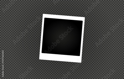 Retro Polaroid film with signature perforations and a subtle vintage effect. Designed in vector graphics, perfect for photo collages, design, and creative projects. Png background. PNG poloroid.