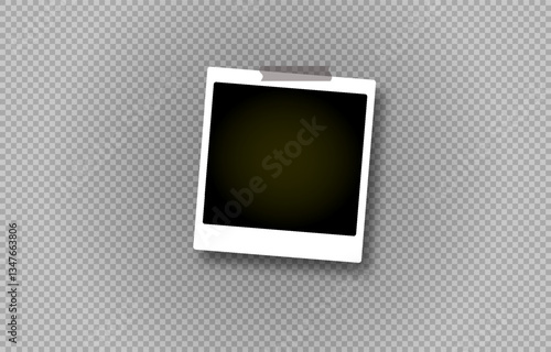 Retro Polaroid film with signature perforations and a subtle vintage effect. Designed in vector graphics, perfect for photo collages, design, and creative projects. Png background. PNG poloroid.