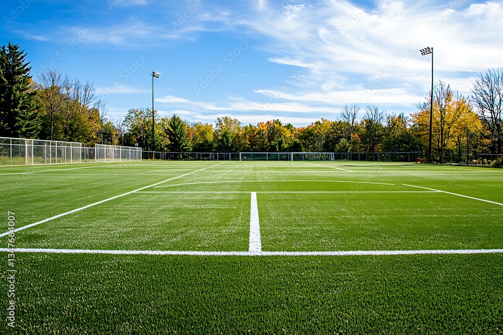 Obraz premium football pitch flares with a thrilling vibe as it turns into a beating heart of bold rivalry strong bonds and lively sport joy smoothly joining eager teammates 