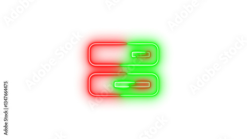 Free Download  Neon bars progress symbol icon green red color glowing with transparent background - GFXLoad