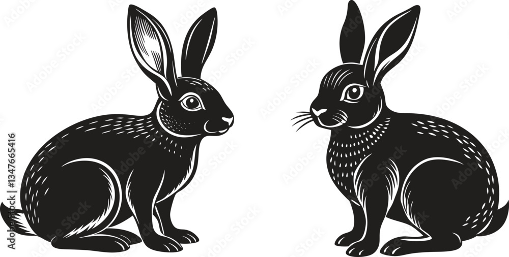 Fototapeta premium vector illustration of a rabbit