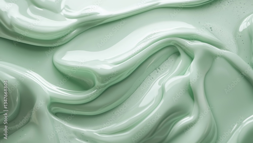 Obraz premium Breathtaking Fluid Abstract Patterns in Green and White 3D Graphics’ becomes ‘Exquisite Wavy Abstract Motifs in Green and White 3D Visualization