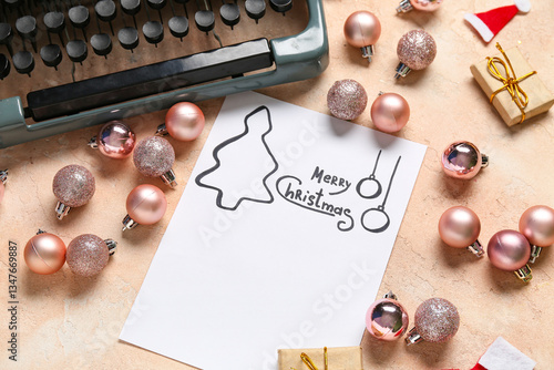 Paper sheet with text MERRY...