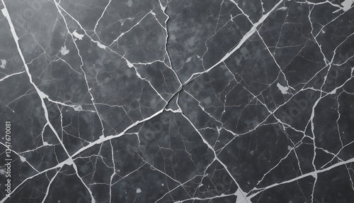 Dark Grey Cracked Stone Surface Texture Background