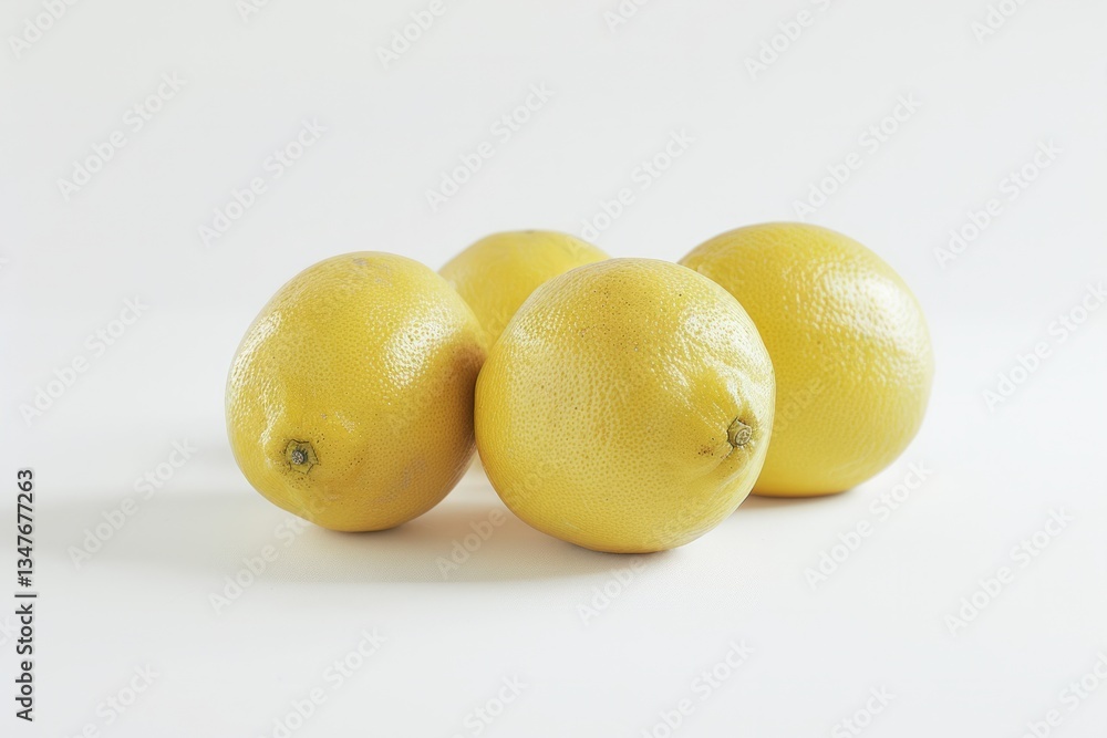 Fresh lemons on white background. AI generated Fresh lemons on white background. AI generated
