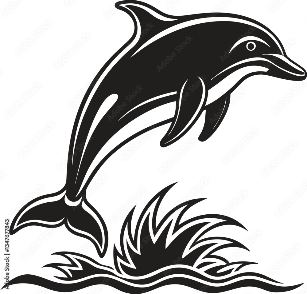 Naklejka premium dolphin jumping isolated on white background