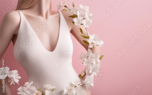 concepto de cuerpo y alma, estetica cuidado  sobre fondo pastel