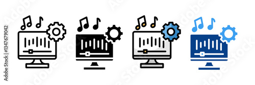 Sound Engineer  Icon Set Multiple Style Collection