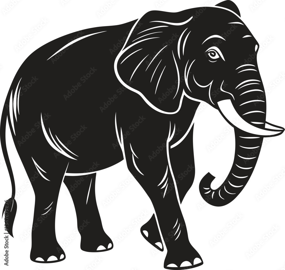 Obraz premium elephant silhouette vector
