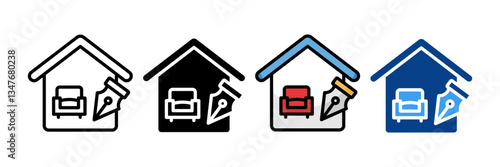 Interior Designer  Icon Set Multiple Style Collection