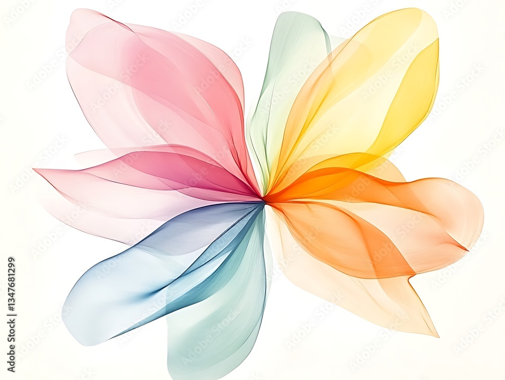 Naklejka premium Colorful Abstract Flower for White Background.