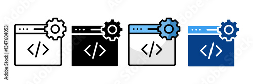 Web Developer  Icon Set Multiple Style Collection