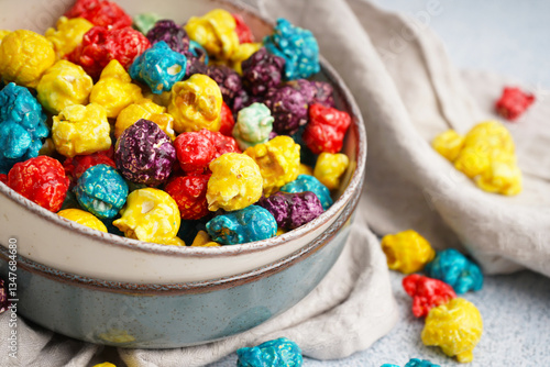 Bowl with sweet colorful po...