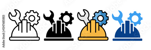 Mechanical Engineer  Icon Set Multiple Style Collection