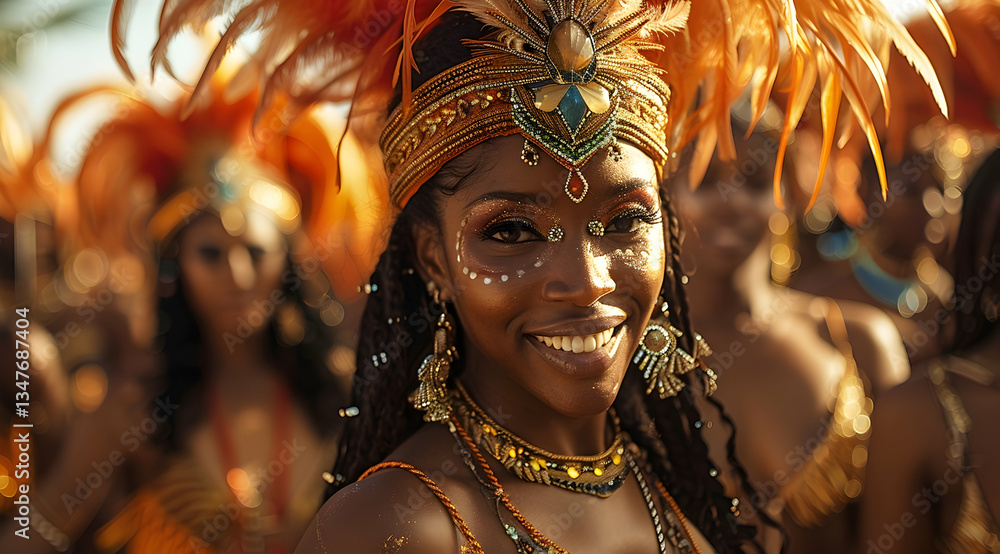 Smiling Woman In Carnival Costume