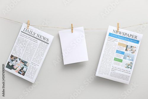Newspapers and blank sheet ...