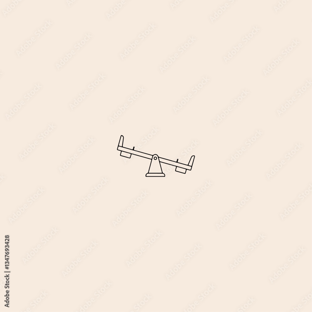 Obraz premium See saw icon flat vector design.