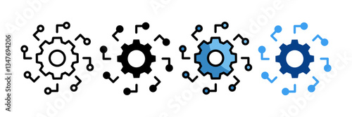 Automation Diffuse  Icon Set Multiple Style Collection