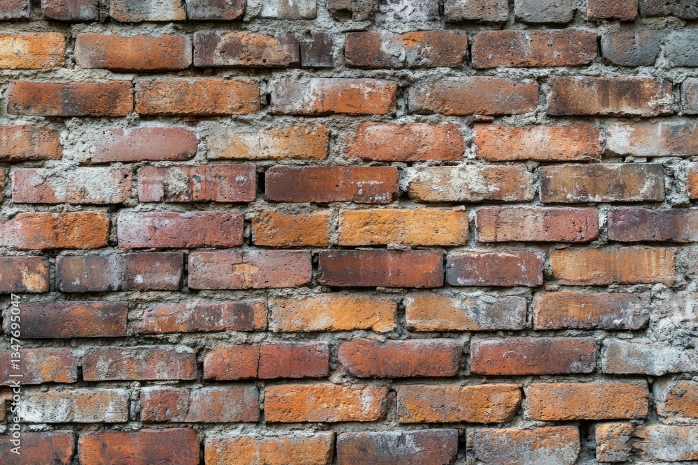 Weathered red brick wall with paint marks. Artificial Intelligence Weathered red brick wall with paint marks. Artificial Intelligence