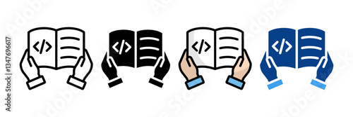 Coding Literacy  Icon Set Multiple Style Collection