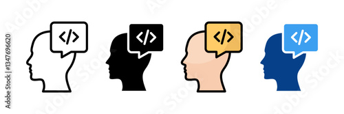 Coding Skills  Icon Set Multiple Style Collection