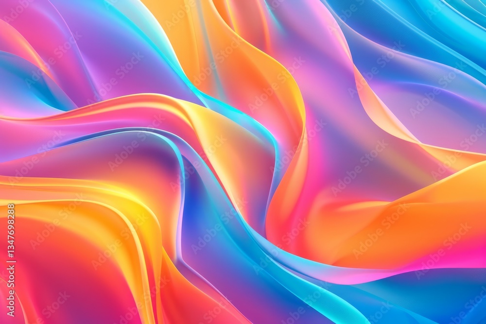 Obraz premium Vibrant abstract waves with bold colors. Artificial intelligence image
