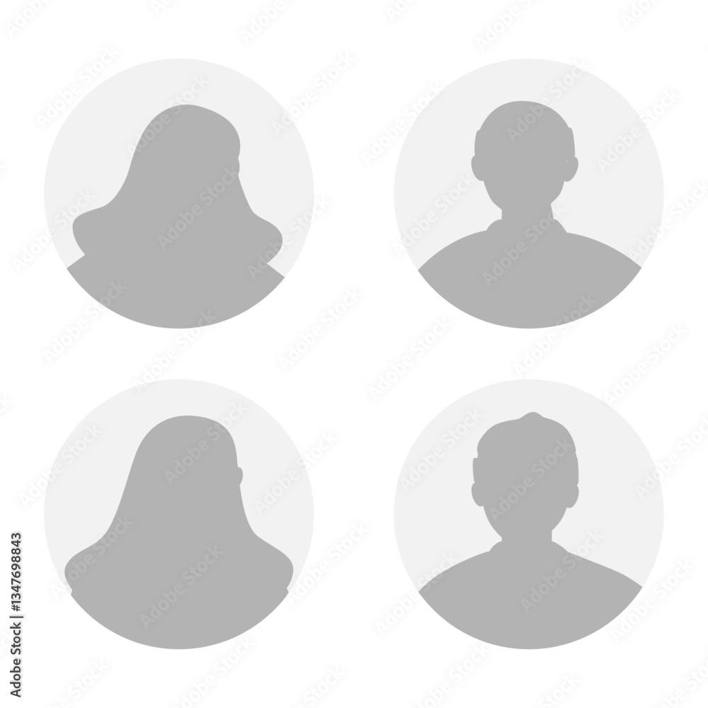 Vector flat illustration. Human icon. Avatar, user profile, human icon, profile picture. Suitable for social media profiles, icons, splash screens and as a template. Business concept. Vector flat illustration. Human icon. Avatar, user profile, human icon, profile picture. Suitable for social media profiles, icons, splash screens and as a template. Business concept.