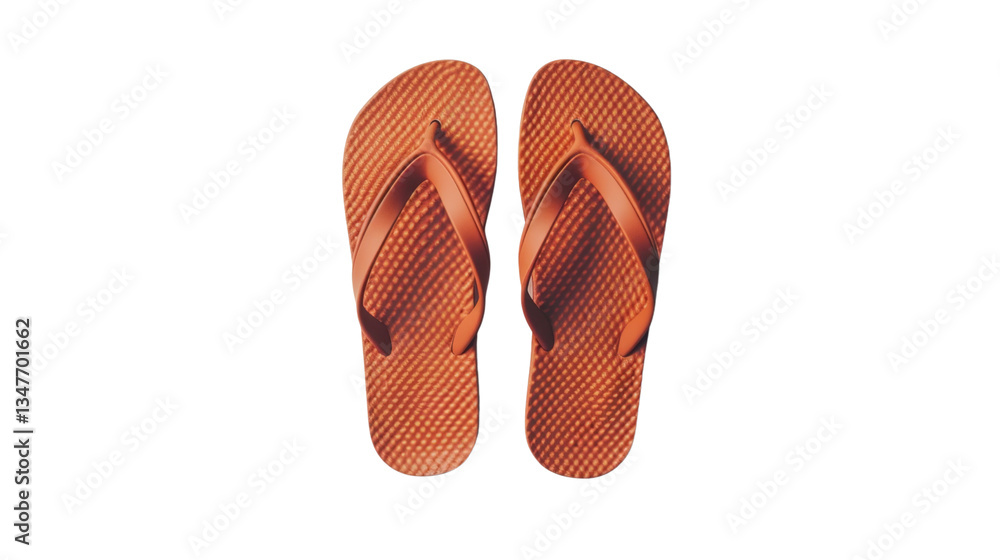 Pair of orange flip-flops isolated on transparent background Pair of orange flip-flops isolated on transparent background
