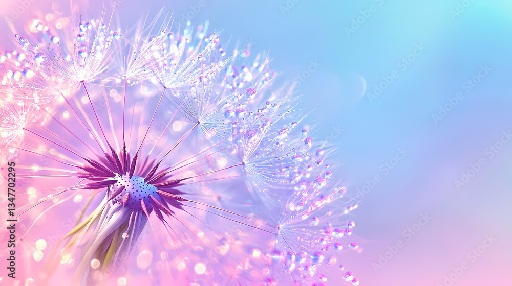 Obraz premium Close-Up of Dandelion with Water Drops