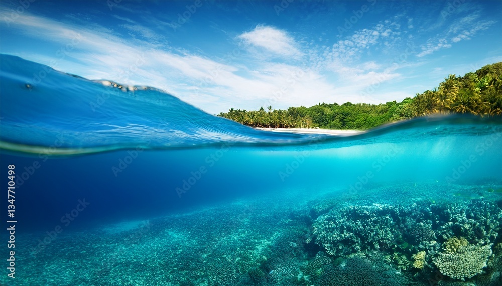 half underwater ocean background waterline half underwater ocean background waterline