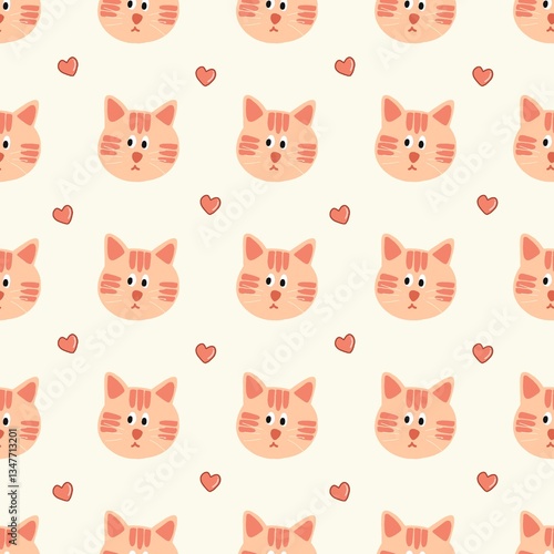 Funny Cartoon Animal Faces Set with Cats and Other Cute Characters