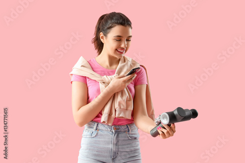 Young woman taking picture ...