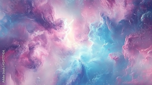 Vibrant clouds of cosmic gas and stardust fill the space