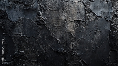 Dark textured surface, rough, aged, background.  Possible use Design template, abstract backdrop