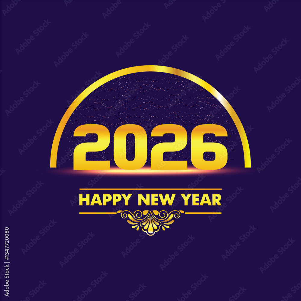 Happy new year 2026 design with colorful truncated number illustrations. Happy new year 2026 design with colorful truncated number illustrations.