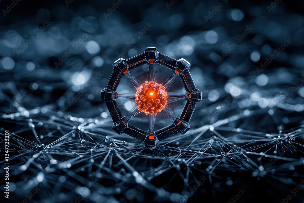 Naklejka premium Close-Up View of Scientific Concept Illustrating Medical Pandemic and Virus Structure