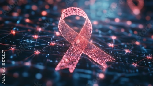 Pink Ribbon Digital Network Awareness Symbol