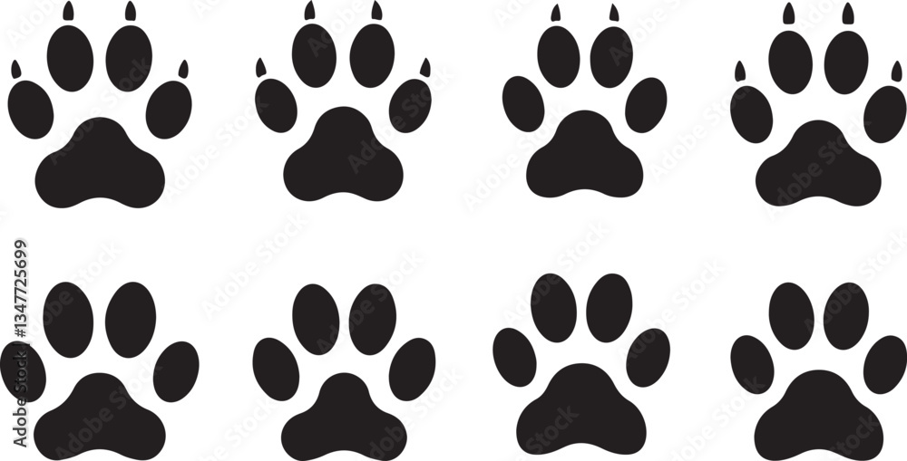 Fototapeta premium Paw icon vector for web and mobile app. paw print sign and symbol. dog or cat paw